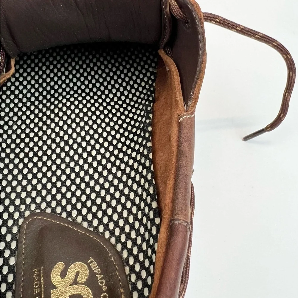 SAS Brown Boat Shoes with Leather Finish